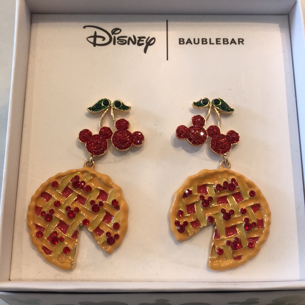 Disney nwt Mickey Mouse Cherry Pie Earrings - Picture 3 of 5